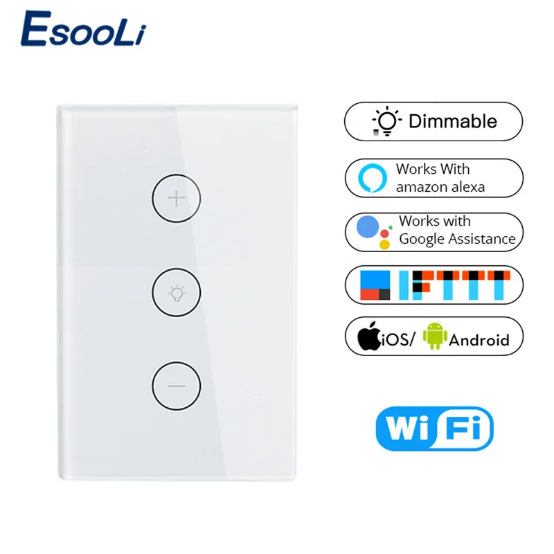 Tuya Smart Life Wifi умный настенный сенсорный диммер переключатель EU/UK/US стандартный