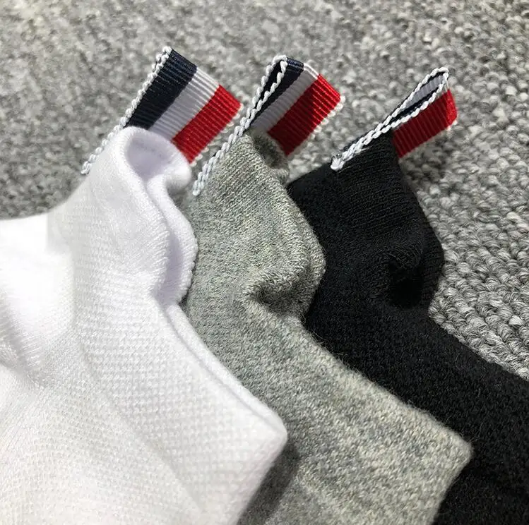 

TB THOM BULUO TB Brand Ankle Socks Men Women Cotton Solid No Show Casual Sports Crew Socks Ins 6 Pairs