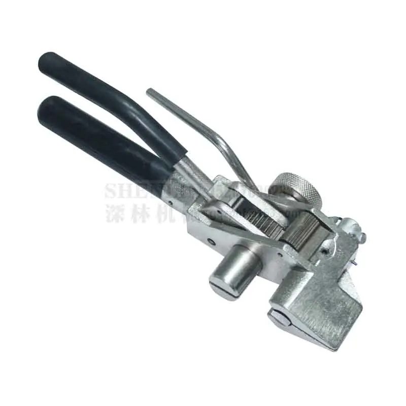 SHENLIN Metal strapping banding tool clamp equipment to pipe bundle up steel cable tie process machinery steel works packaging