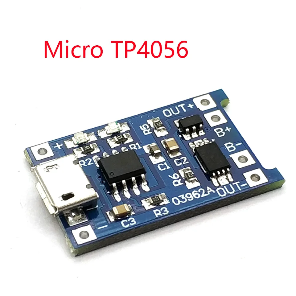 

Зарядная плата MICRO USB 5V 1A 18650 TP4056 модуль зарядного устройства литиевой батареи с двойной функцией защиты