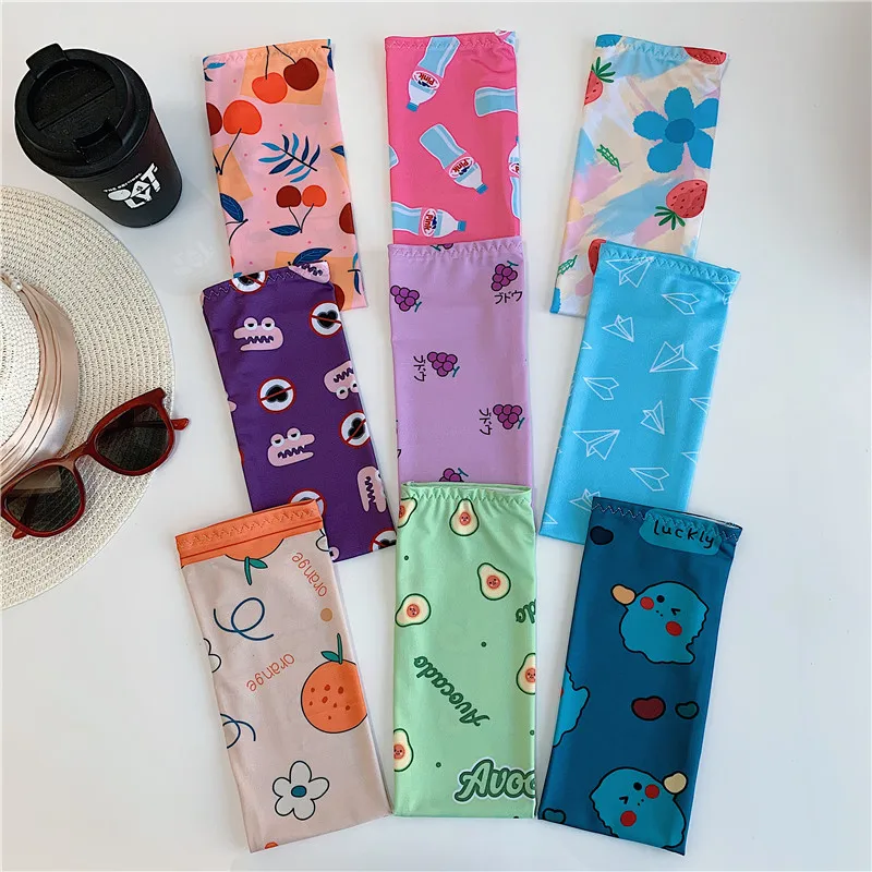 

New Style Ice Silk Arm Sleeves Colorful Warmers Summer Sports UV Protection Running Cycling Driving Reflective Sunscreen Bands