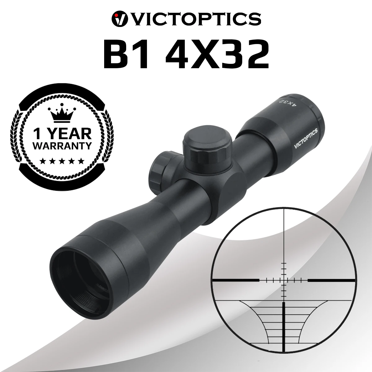 VictOptics B1 4x32 компактный прицел размер 25 4 мм 1 дюймовая трубка 1/4 MOA тактический стиль