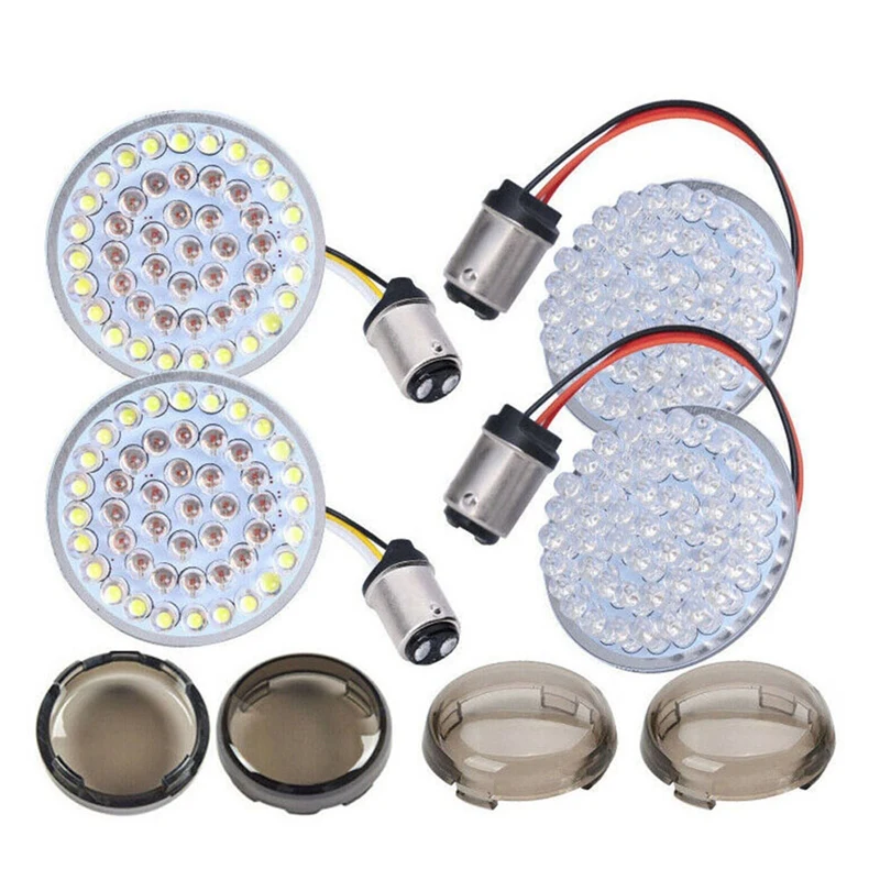 

Front Rear Turn Signal Light LED SMD Bulb Smoke Lens Cover for Softail Touring Street Glide Road King