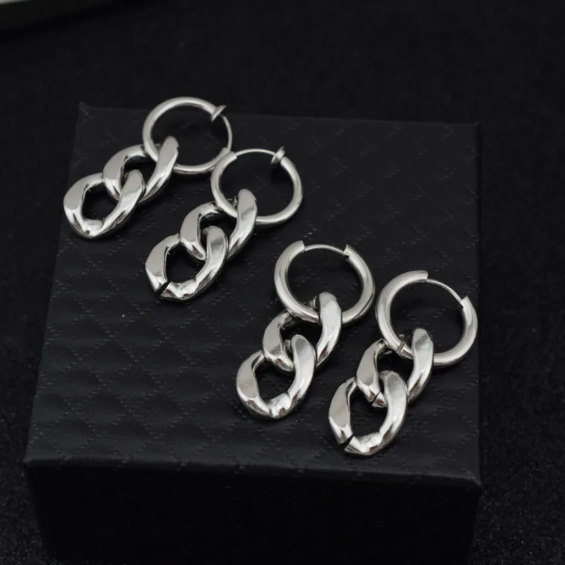 

FUN-BEAUTY Fashion Men's and Women's Earrings Korean Style Ear Clips European and American Hip-hop Personality Chain Earrings