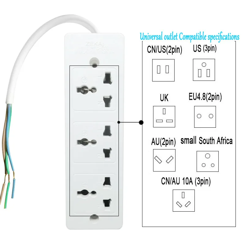 Монтажная линия розетка электрическая плата 10 А 250 В 3 переменного тока