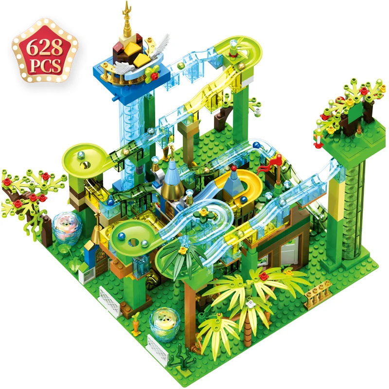 

Running Ball Guide Jurassic Dinosaur Building Block Animal Creator Electric Track Building Block Toy Set Children's Gift