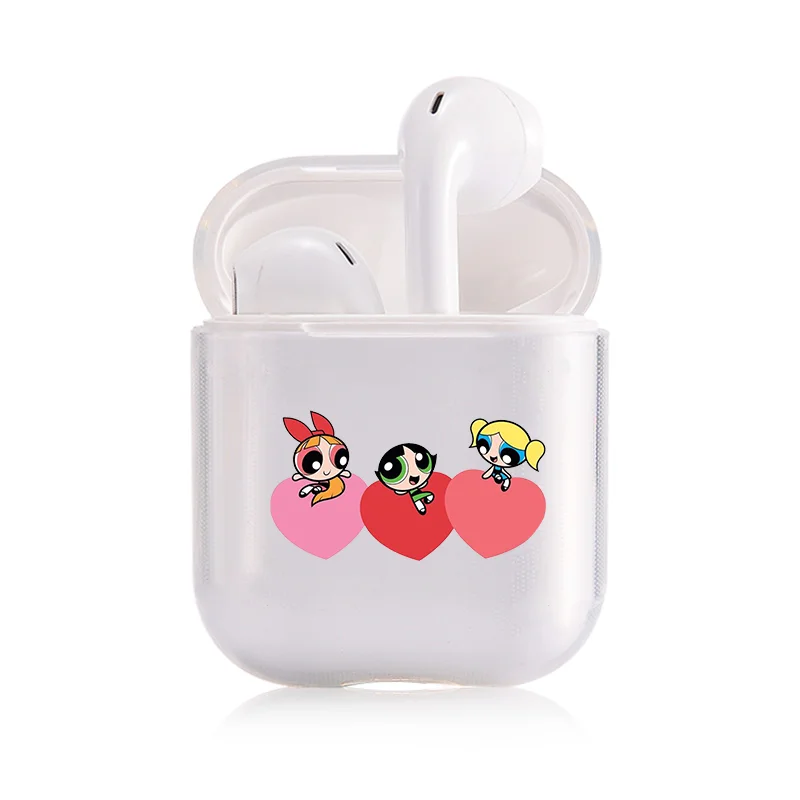 Чехлы для наушников для Apple Airpods 1/2, силиконовый защитный чехол, аксессуары, милый цветок, Powerpuff, полицейский шлем для девочек - Цвет: I301728