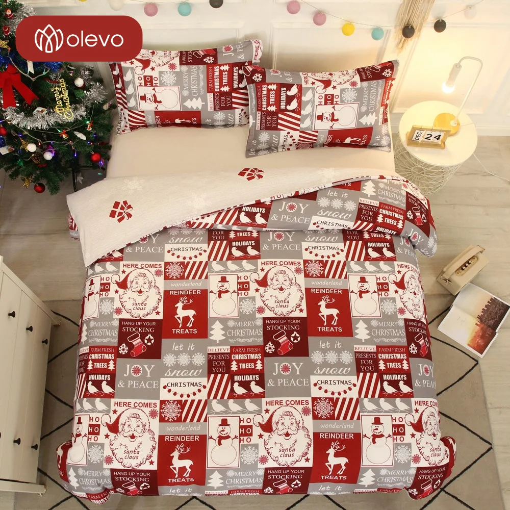 Рождественский Комплект постельного белья с принтом оленя украшения для кровати