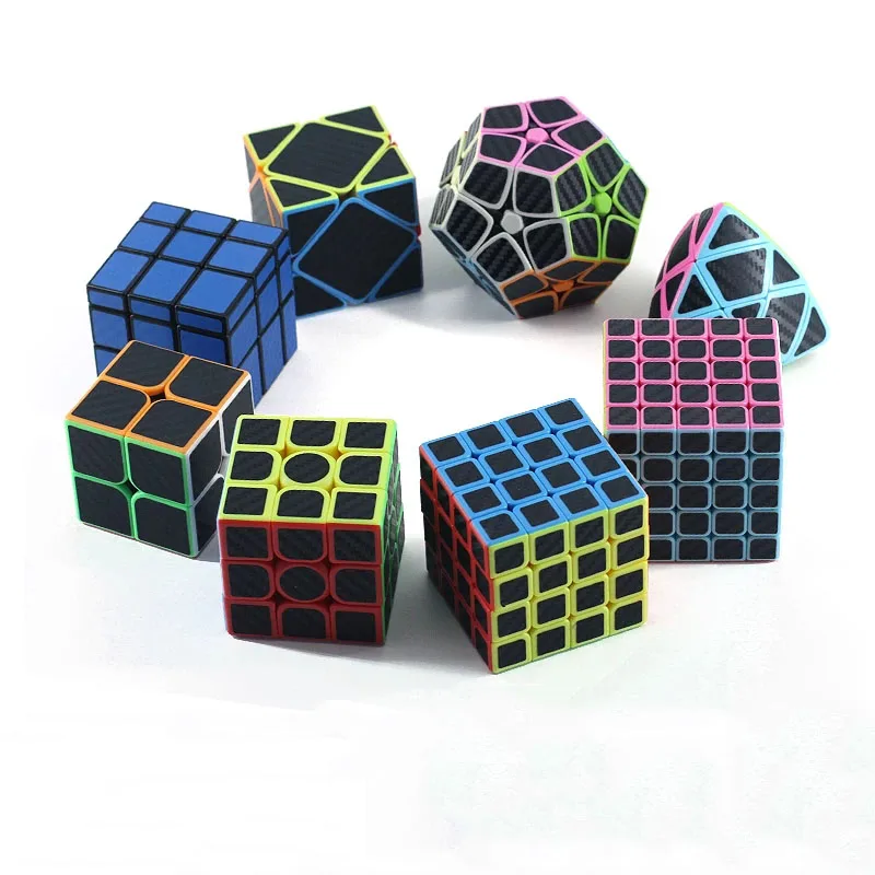 ZCube наклейки из углеродного волокна магический куб 2x2 megaminx 3x3 4x4 5x5 спиральная