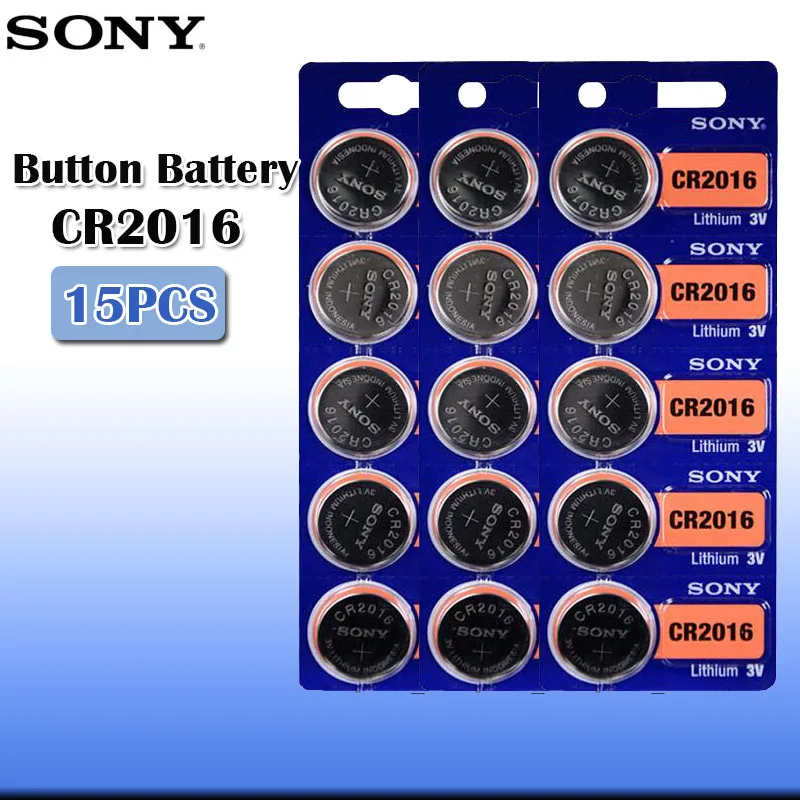 15 шт./партия sony CR2016 3V оригинальная литиевая батарея для ключей автомобиля часы пульт дистанционного управления игрушка ECR2016 GPCR2016 Кнопочная батарея