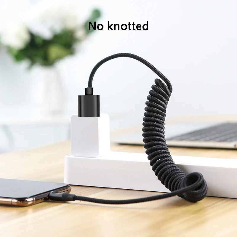 Кабель usb type-c 2.1A быстрое зарядное устройство 1,8 M масштабируемые usb-кабели для Xiaomi mi 9 Red mi Note 7 huawei samsung Iphone Android оборудование