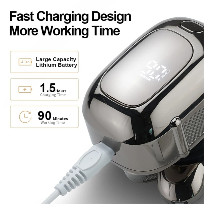 Электробритва Сменные кассеты 6 шт. w/цифровой Дисплей 90 мин Время работы USB