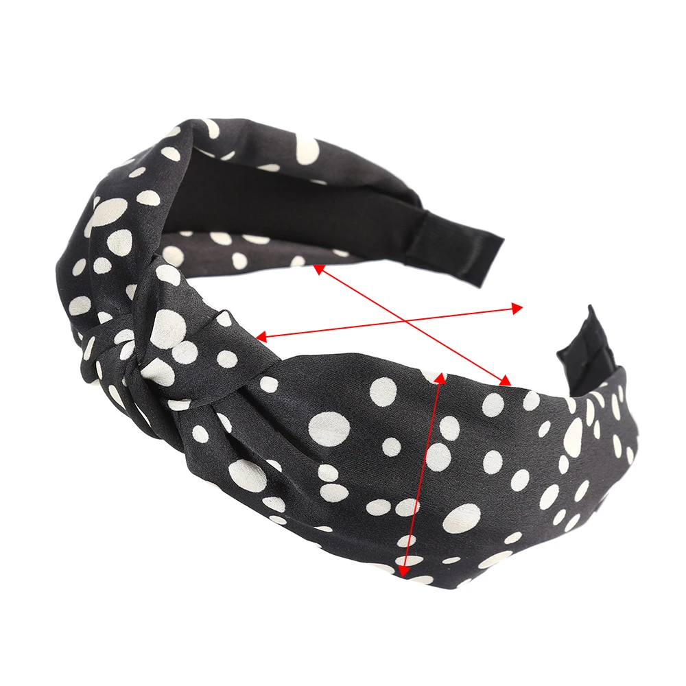 Ободок для волос AWAYTR с бантом Женский ободок в горошек богемным принтом широкий