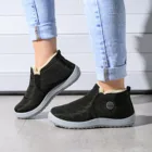 Женские ботинки, зимняя обувь, женская зимняя обувь на плоской подошве, водоотталкивающая, бархатная, теплая, короткая, искусственная плюшевая, сохраняющая тепло обувь для женщин