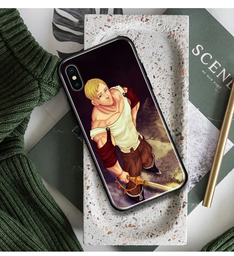 Escanor Nanatsu no Taizai мягкий силиконовый стеклянный чехол для телефона, чехол для Apple iPhone 6 6s 7 8 Plus X XR XS 11 Pro max