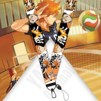 volleyball anime accessories haikyuu keychain hinata shoyo neck strap phone chain work id card bag lanyard cartoon jewelry gift