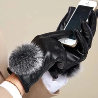 2021 new glove genuine sheepskin leather women gloves high quality full finger touch screen autumn winter warm gloves