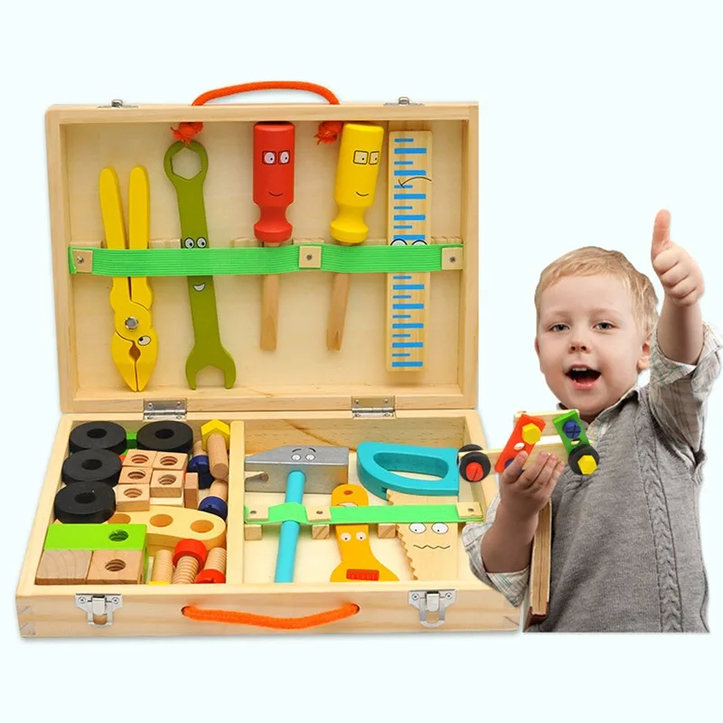 

Kids DIY Set Funny Simulation Repair Tools Educational Toys Wooden Puzzle Game Learning Engineering Game Birthday Gifts For Kids