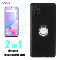 For Umidigi A11 Pro Max Phone Case Ring Magnetic holder With Tempered Glass Protect Film Cover For Umidigi A11 Pro Max