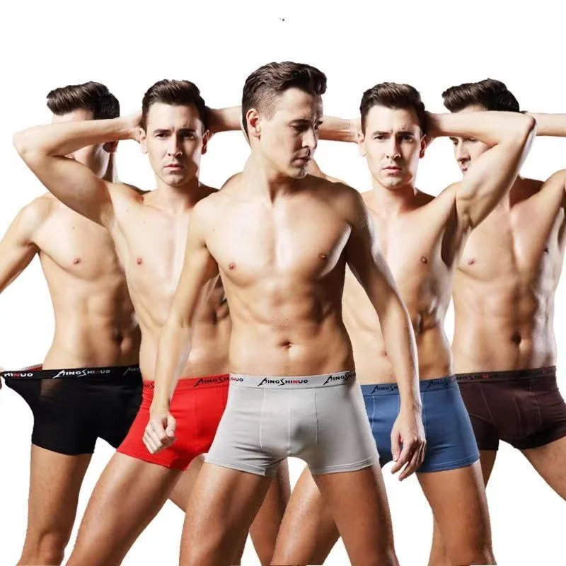 

4pcs Hot Underwear Men Cotton Boxer Homme Brand Underpants Male Panties Breathbale Shorts U Convex Pouch Plus Size L-3XL