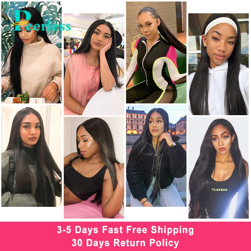 Необработанные натуральные перуанские пряди волос с фронтальной сеткой 13*4 100%