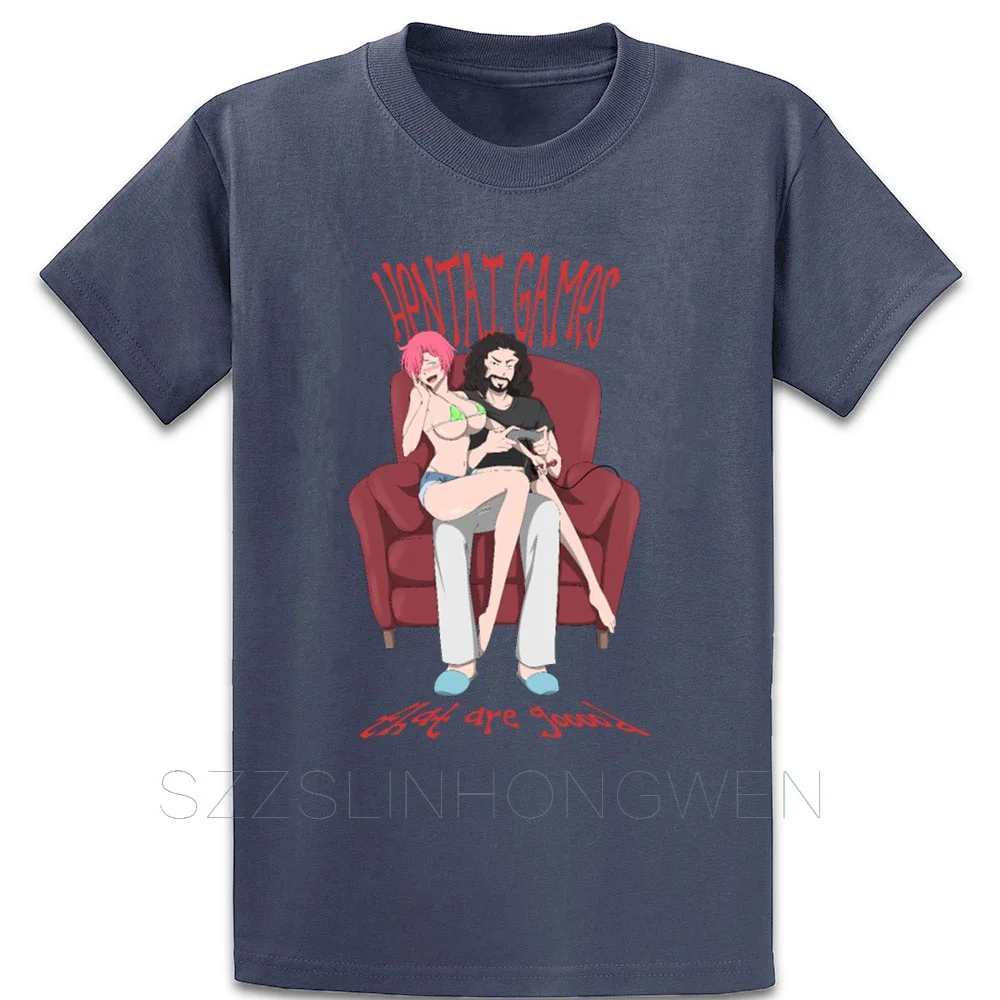 Hentai отличная футболка из хлопка с юмором и круглым воротником