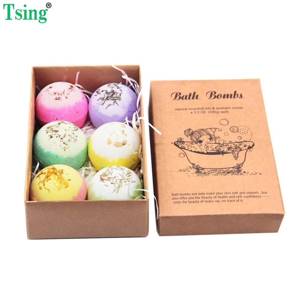 6X100g органические бомбы для ванны сушеные цветочные лепестки круглая морская