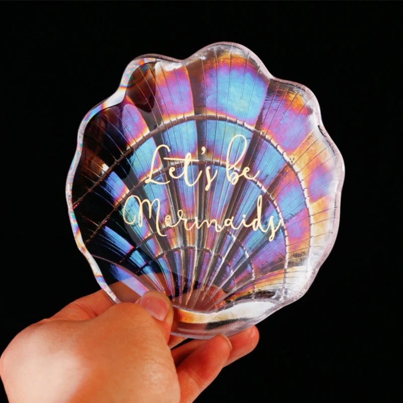Newly Colorful Glass Tray Snack Shell Holder Manicure Craft Decoration Photography Props Jewelry Organizer | Дом и сад