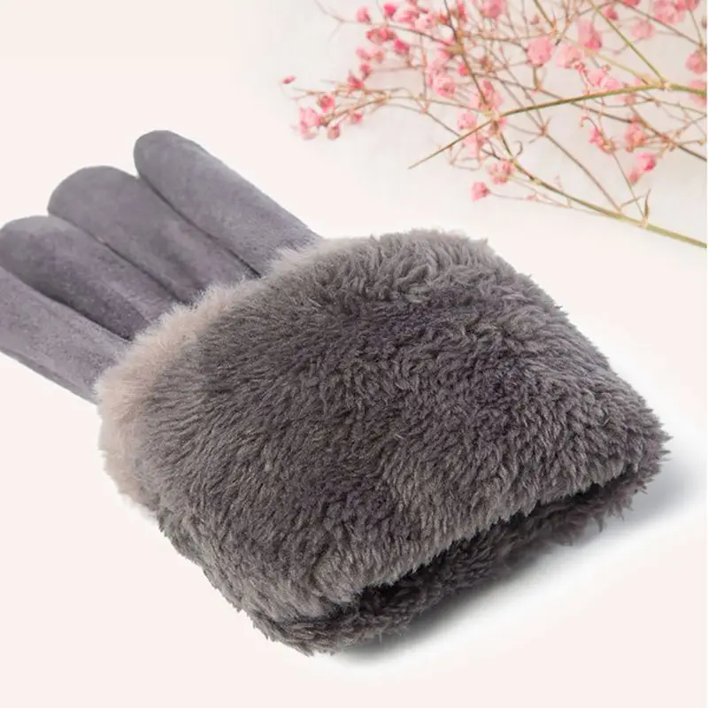 

Women Touch Screen Thick Wool Cold Resistant Outdoor Riding Gloves For Winter.