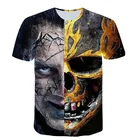 Мужская ужасная футболка с 3d-черепом увидит уличные модные рубашки, большую мужскую одежду, повседневные рубашки.
