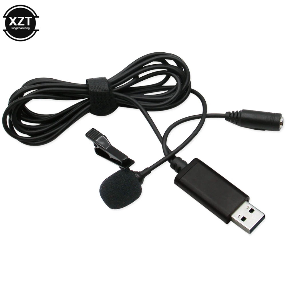 2-в-1 USB-микрофон петличный с аудио-зажимом 3 5 мм многонаправленный конденсаторный