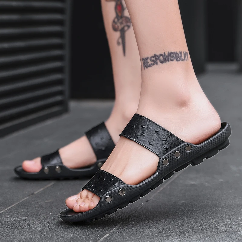 

Мужские сандалии из натуральной кожи; Мужские летние дышащие сандалии; Тапочки для отдыха; Вьетнамки; Мужская обувь; Мягкие мужские сандали...