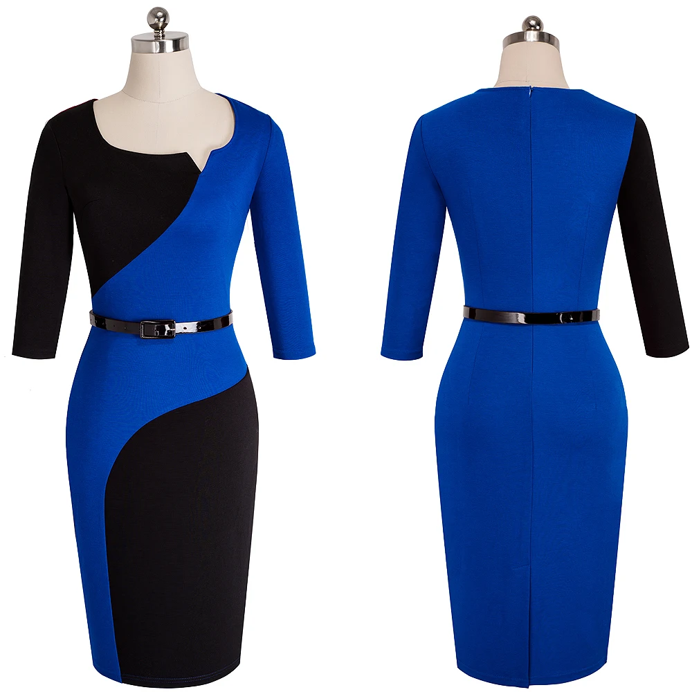 Женское винтажное платье карандаш Nice forever офисное облегающее туника