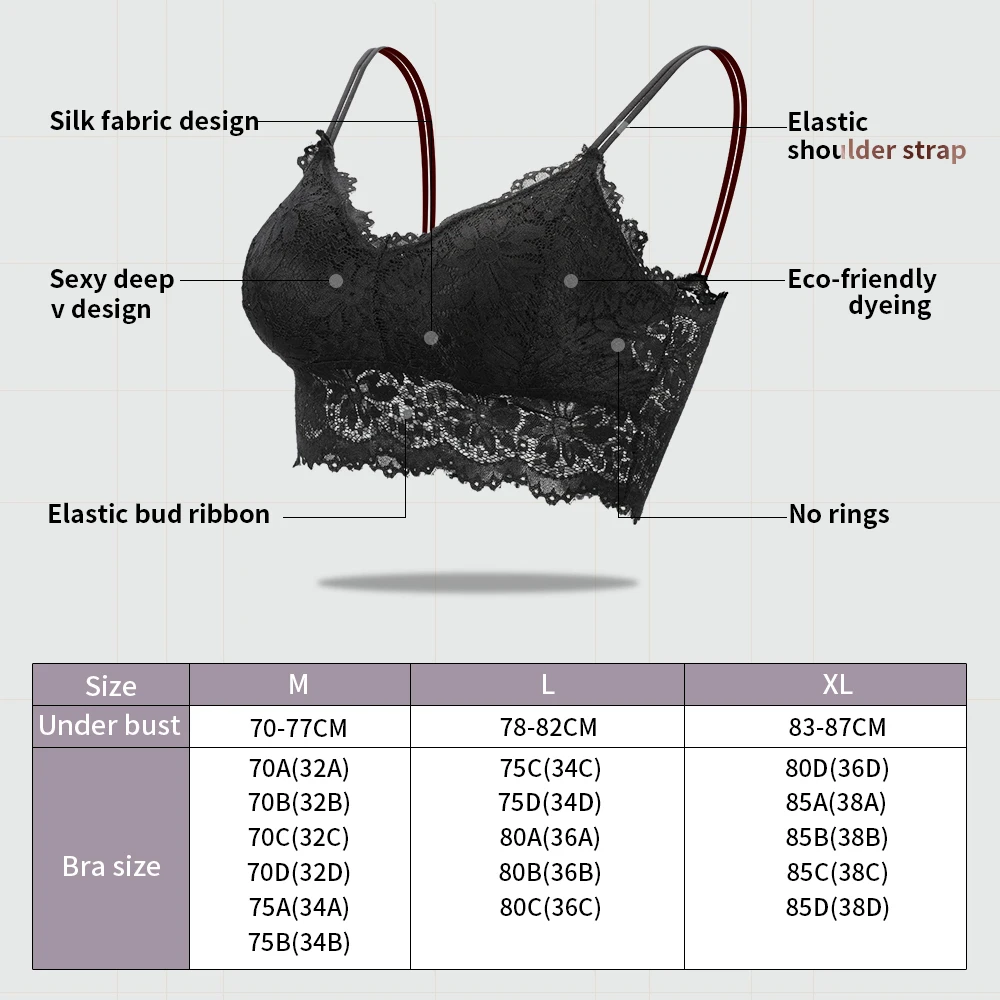 

Lace Bra Top Women Push up Sexy Lingerie Wireless Plus Size Bralette Strapless Wrapped Chest Underwear Femme Crop Tank 2020