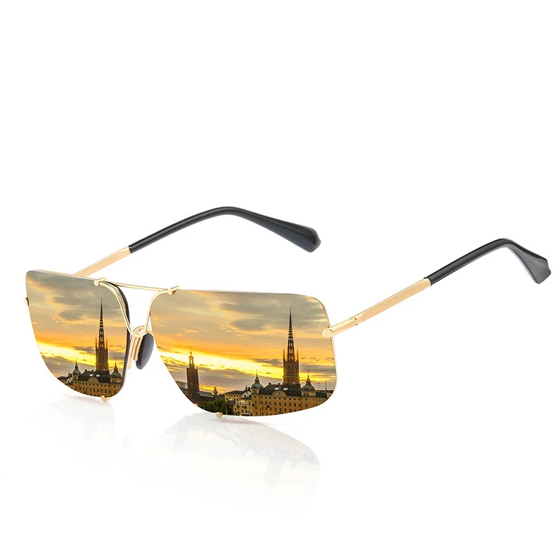 SAYLAYO Cool men's fashion Ретро Поляризованные металлические прямоугольные солнцезащитные очки водительские очки для рыбалки с коробка на молнии