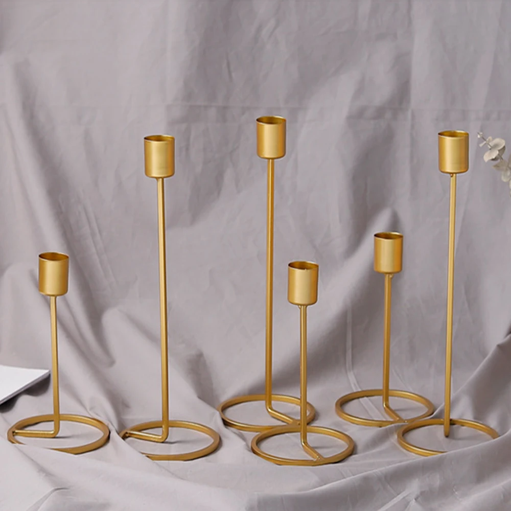 

Modern 2pcs/Set Simple Candlestick Wedding Decoration Church Restaurant Party Living Room Home Furnishing Gift