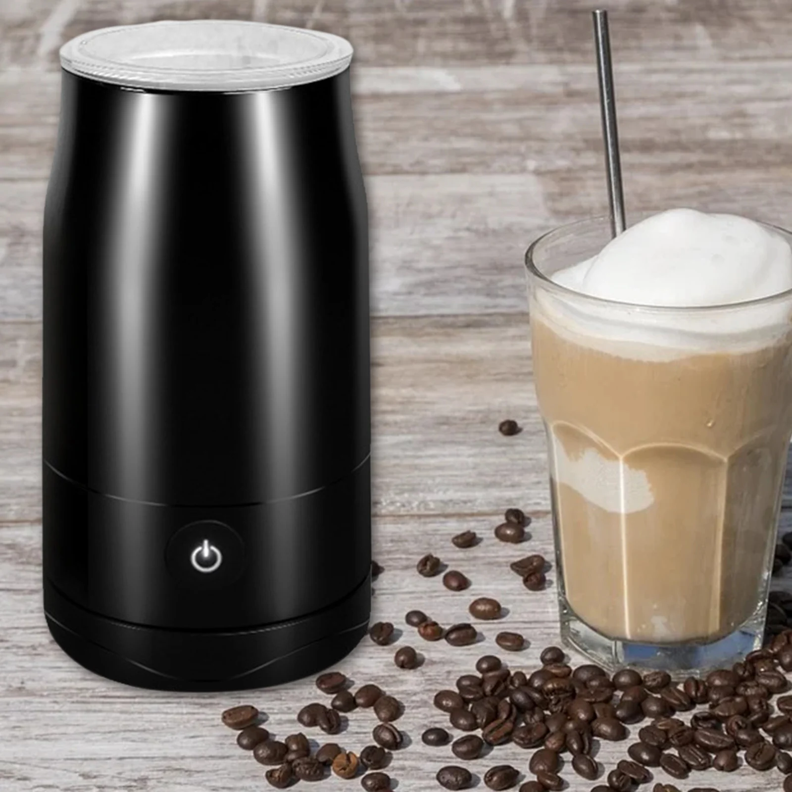

550W Milk Frother 2 in 1 Hot and Cold Foam Maker Steamer 310ml for Cappuccino Coffee One Key Operate