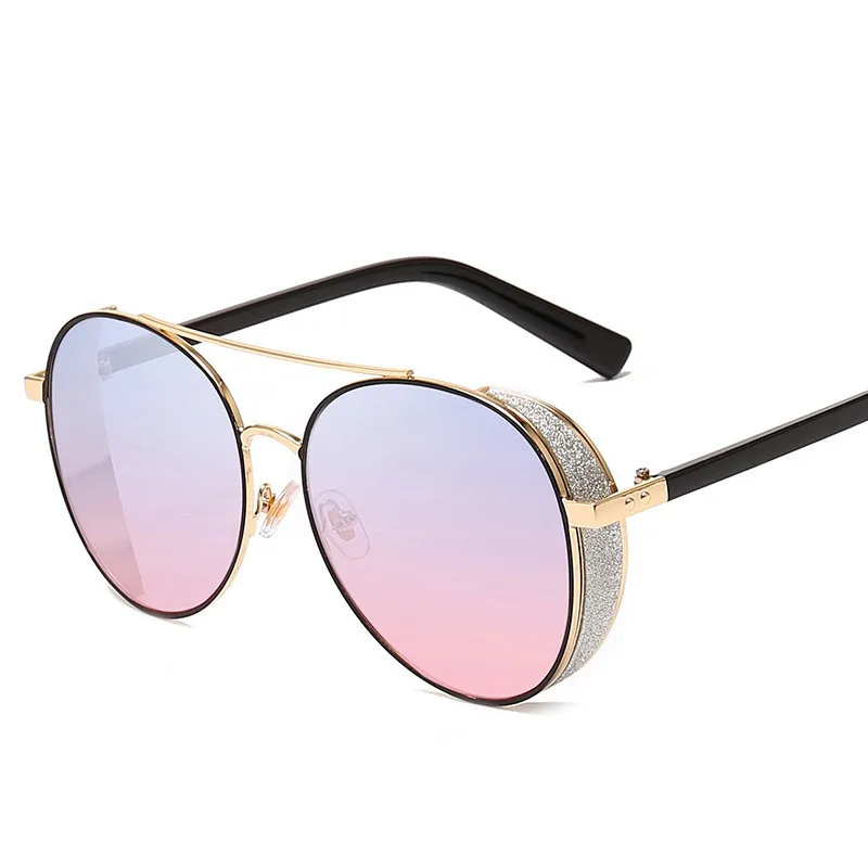 Женские круглые солнцезащитные очки FENCHI розовые брендовые роскошные с
