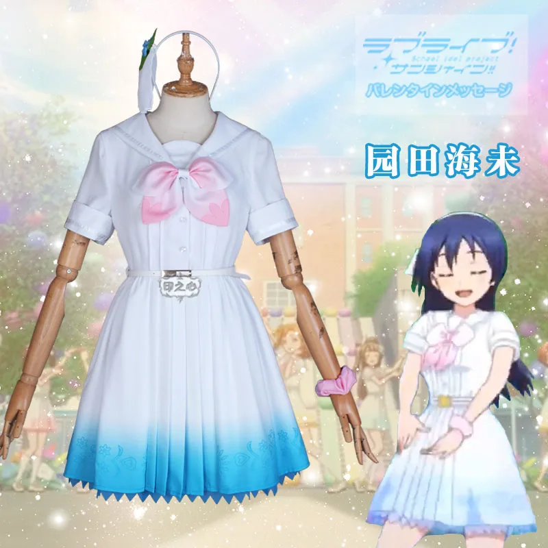 

LoveLive Sonoda Umi Косплей Костюм Muse 》 песня для вас! Вы Вы! 》 SJ форменное платье одежда для ролевых игр высокого качества на заказ