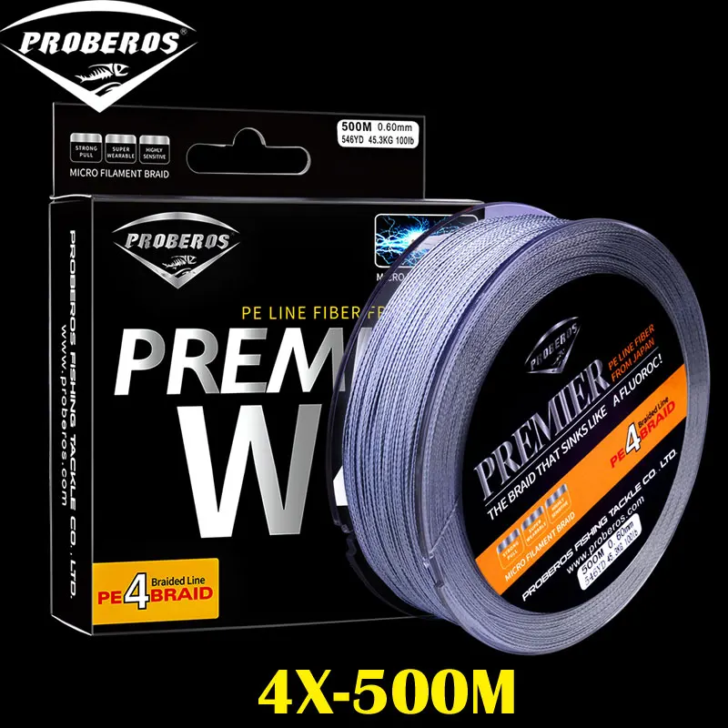 

500M Fishing Line Green/Gray/Red/Blue/Yellow PE Line Available 6LB-100LB Fishing Tackle Braided Line Diameter 0.10mm-0.6mm