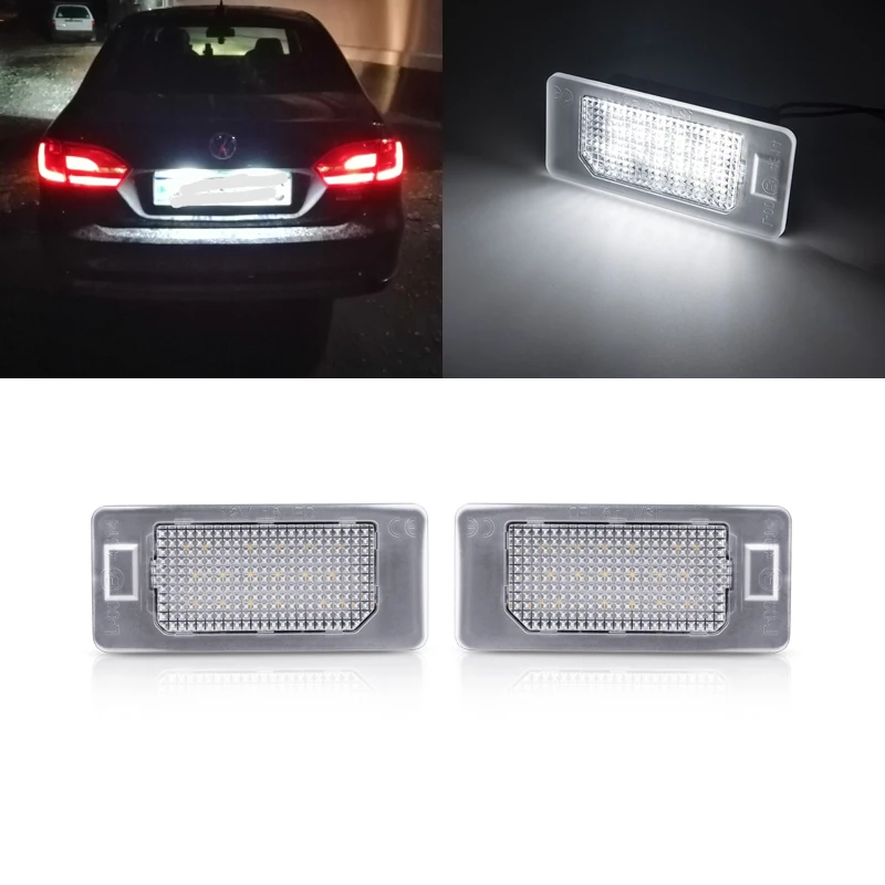 2x без ошибок Белый светодиодный фонарь для номерного знака Volkswagen VW Jetta MK6 MK7 Tiguan MK1