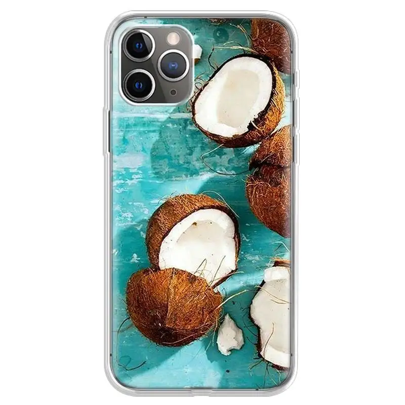 Фруктовый кокос на пляже, печатный чехол для телефона Apple iPhone 11 13 14 Pro 12 Mini SE X XR XS Max 6 6S 7 8 Plus Patter.
