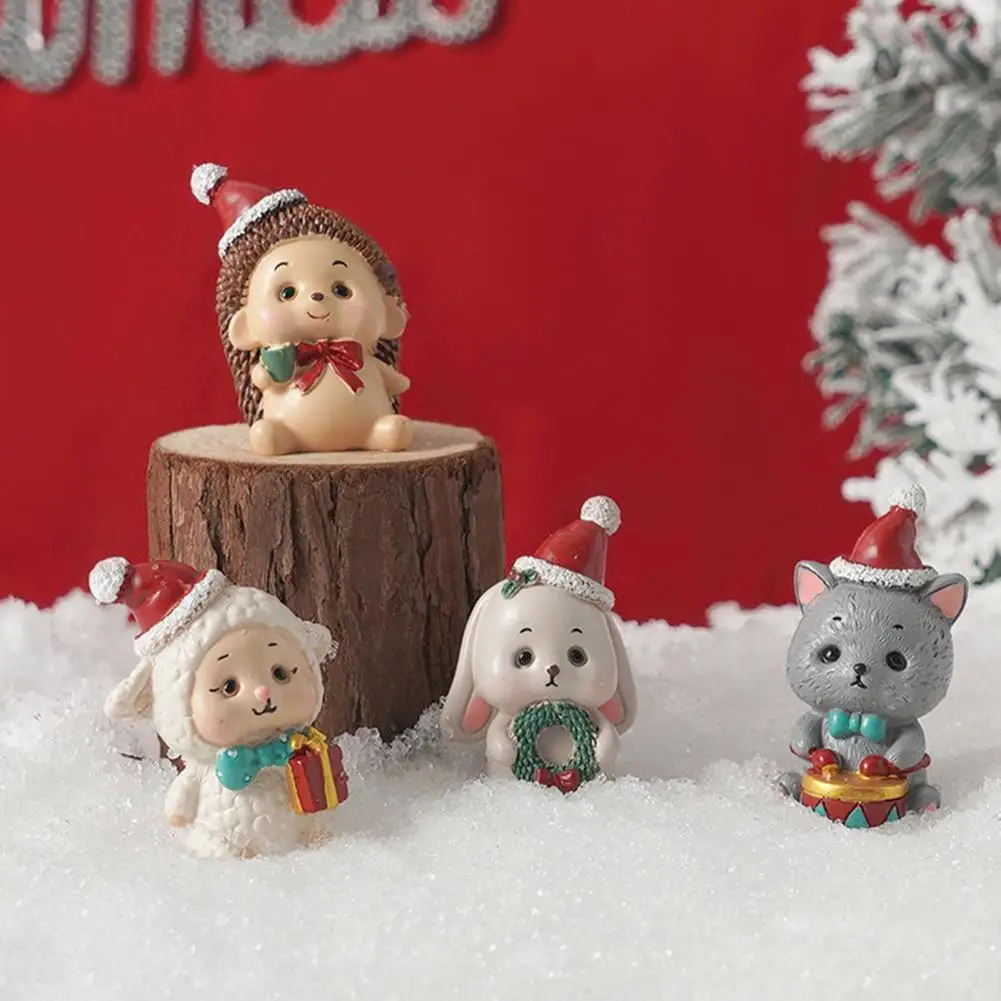 

Креативная Рождественская статуя «сделай сам» в форме животного, коллекционная смола, Реалистичная Компактная настольная статуэтка, насто...