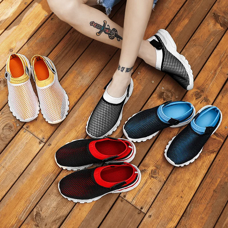 

Summer Mesh Shoes Men Sandals Beach Slippers Clogs Male Sneakers Outdoor Flat Casual Shoes Non-slip Chanclas Hombre Playa