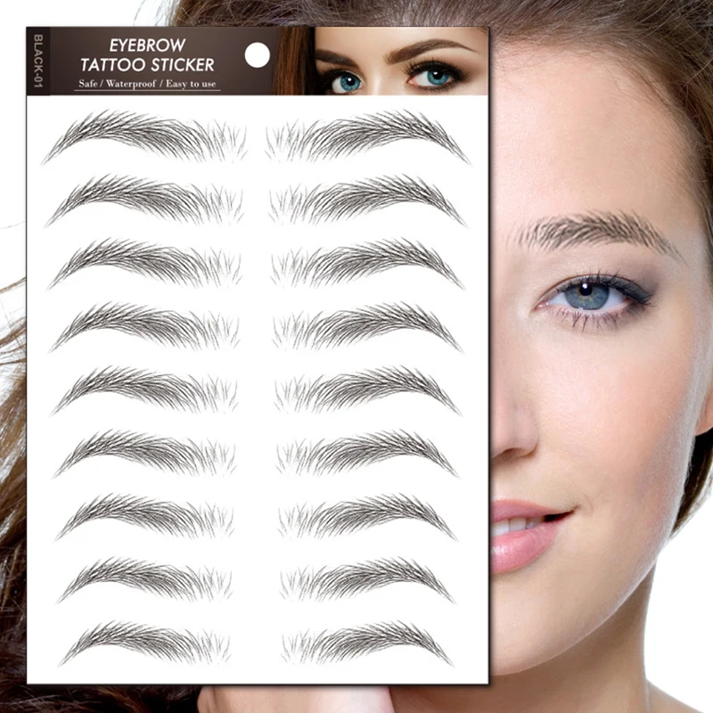 

Eye Brow Enhancers Eyebrow Tattoo Long Lasting Beauty Hair-like Eye Brow Water Transfer6D Eyebrows Sticker Hot New False Eyebrow