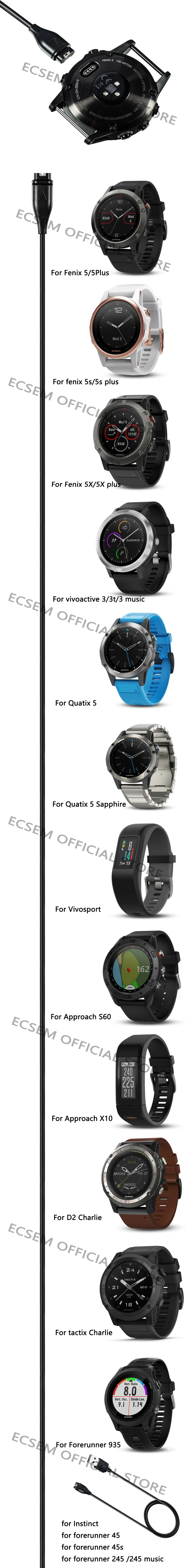 Зарядный кабель для Garmin Fenix 5 5S 5X Forerunner 935 245 music vivomove Vivoactive 3 4 4S Замена зарядного устройства Venu Vivosport