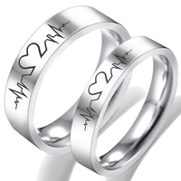 forever love letter heart couple promise wedding rings never fade stainless steel engagement ring women men gothic