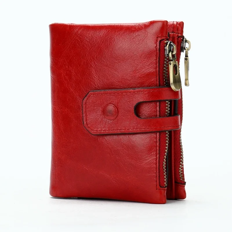 

2021 new leather wallet retro short women's trend 20% off women's wallet wallet