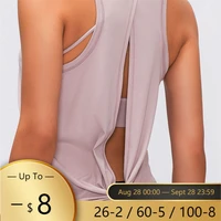 nepoagym lake women loose fit brushed workout sleeveless shirts open back tie sport tank tops fitness running gym yoga vest