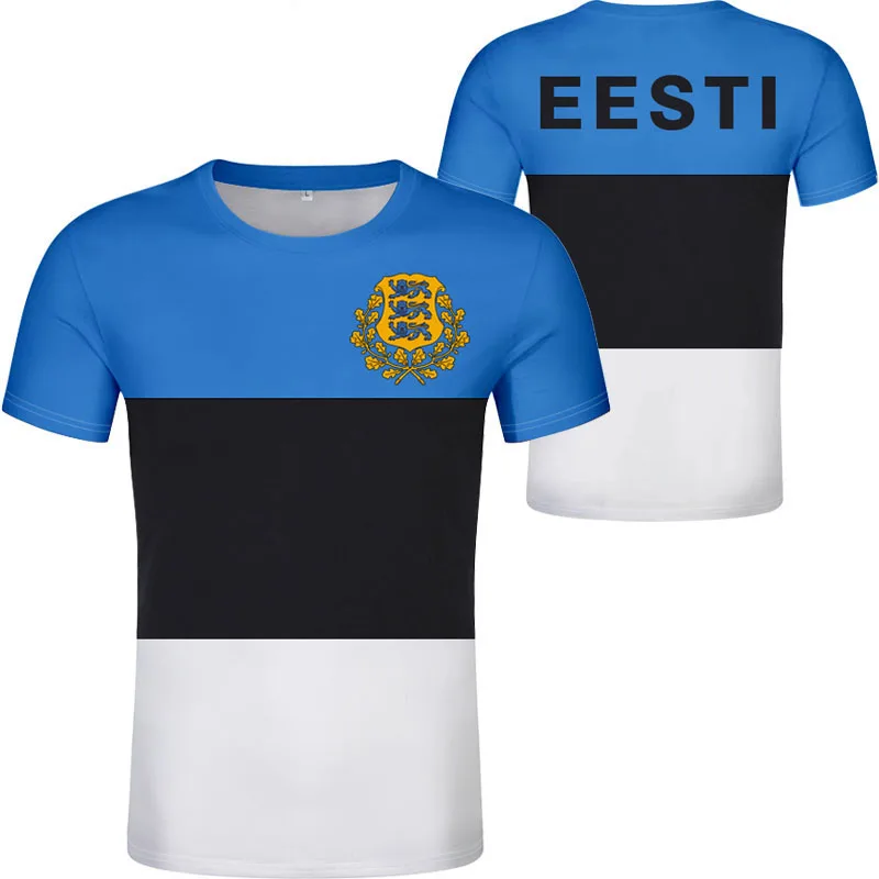 Мужская Молодежная Футболка Эстонии с бесплатным именным номером на заказ